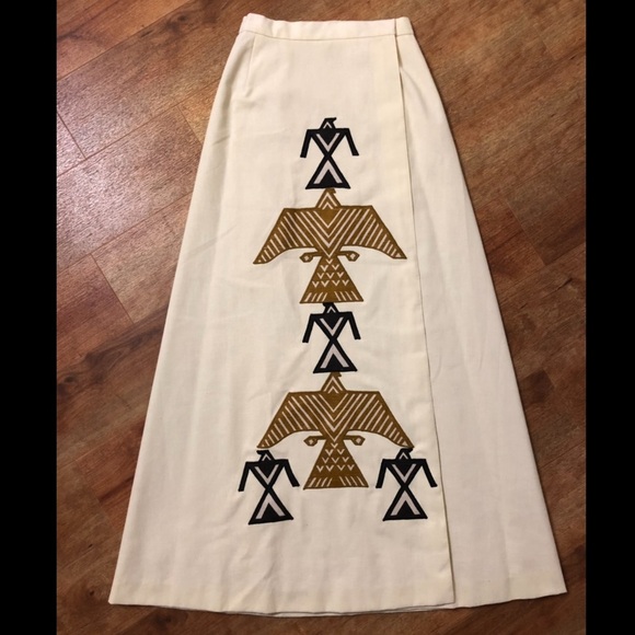 Vintage Dresses & Skirts - VINTAGE! Bettmaar artwear totem skirt! Wearable art. Vtg Size 8. Modern Size 4